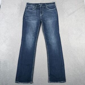 BKE Buckle Jeans Mens 34x34 (Fits 32x32) Jake Straight Denim Dark Wash Blue
